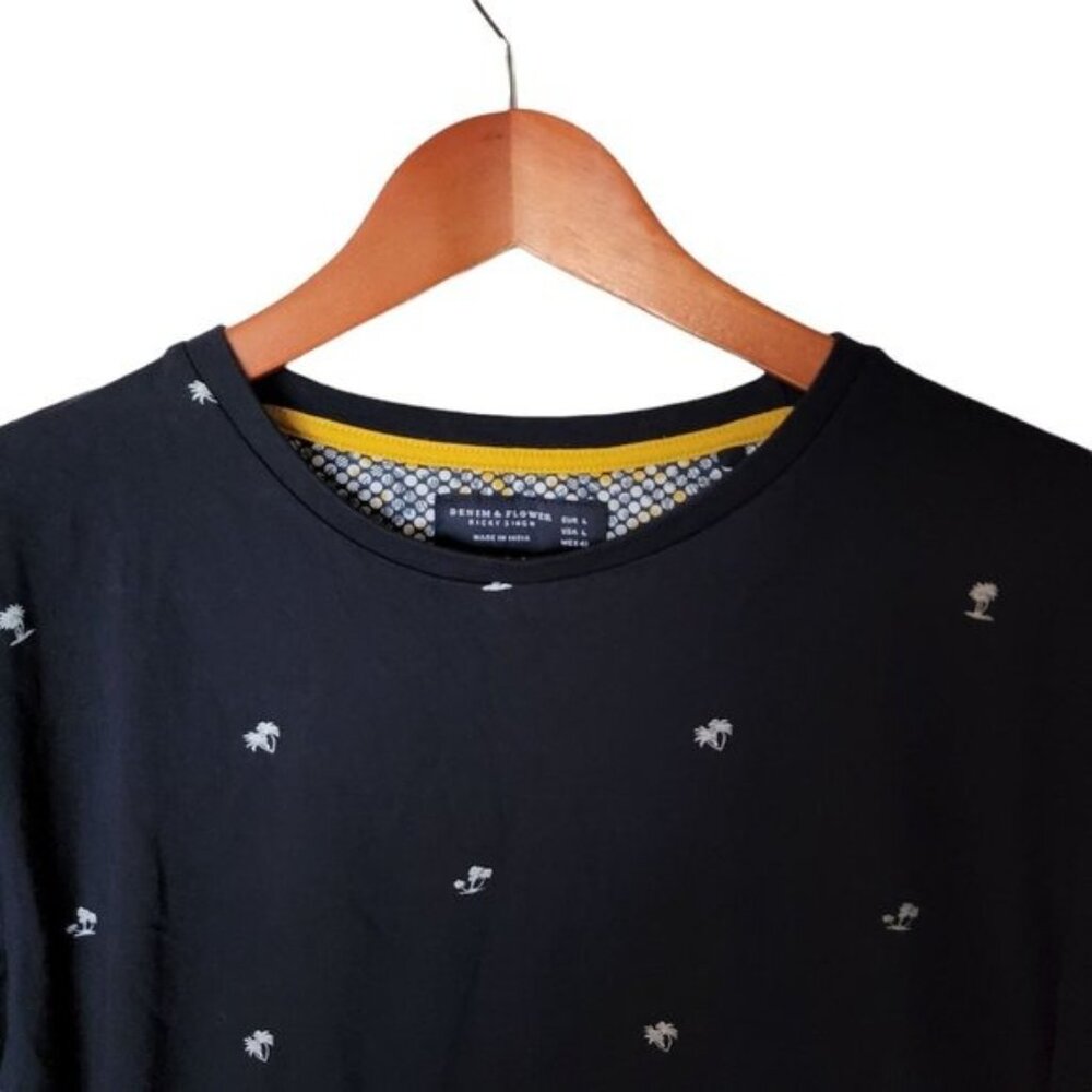 Denim & Flower Ricky‎ Singh Palm Tree Tee T-Shirt L Large - Picture 6 of 10